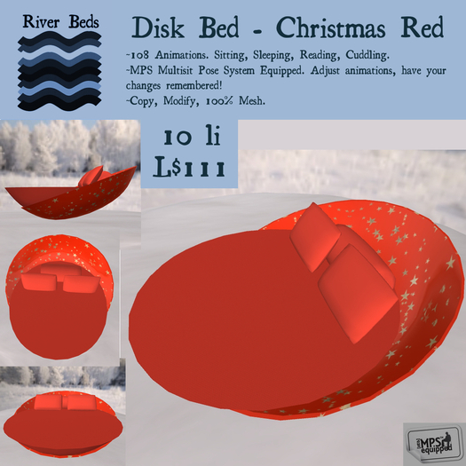 *Disk Bed - Christmas Red*