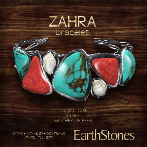 EarthStones Zahra Bracelet - Coral/Turquoise (BOX)