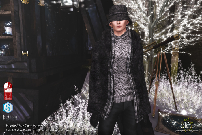 ::K:: Hooded Fur Coat Homme White [BOX]