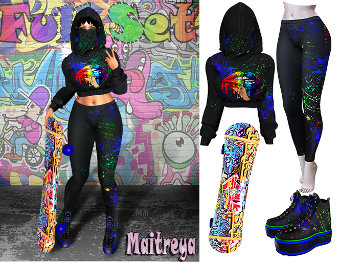 InStyl-InStyle-Full Set Graffiti - Maitreya - Skateboard and pose as a gift