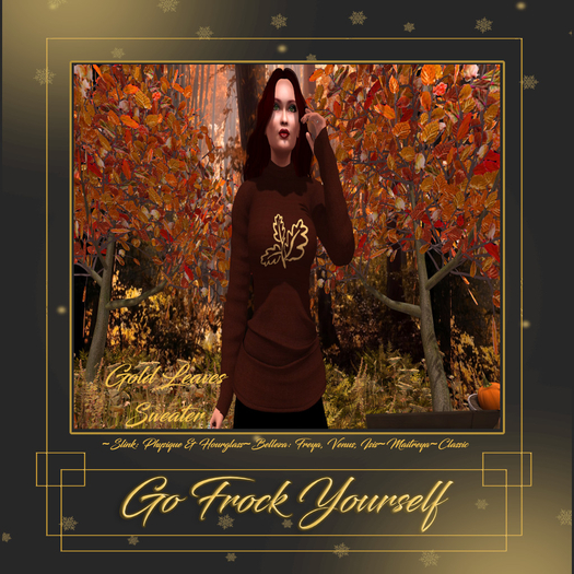 GFY-Gold Leaves Sweater Delivery HUD {Wear}