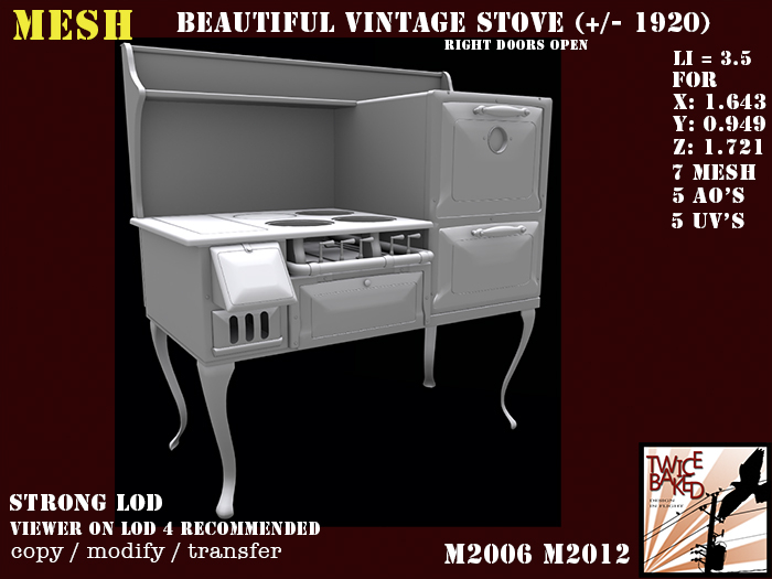 "TB" Beautiful vintage gas stove (Sparks) 1920 M2006 M2012