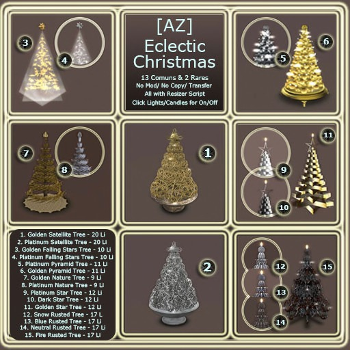 1. [AZ] Eclectic Christmas Tree - Golden Satellite RARE