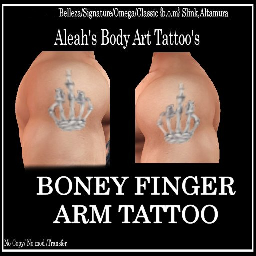 BONEY FINGER ARM TATTOO