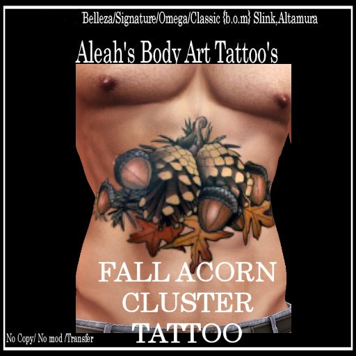 FALL ACORN CLUSTER TATTOO