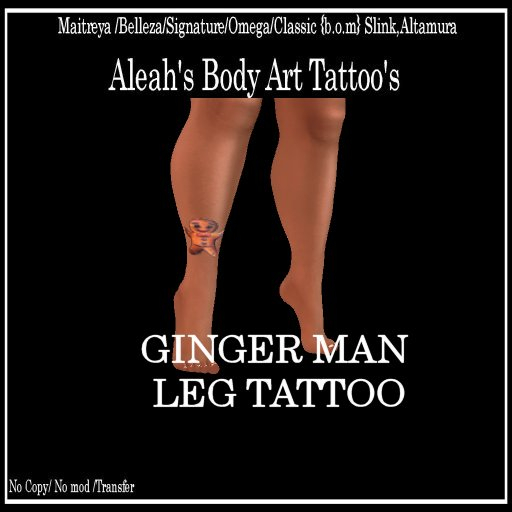 GINGER MAN COOKIE LEG TATTOO