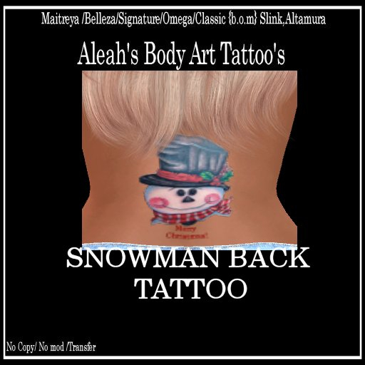 SNOWMAN BACK TATTOO