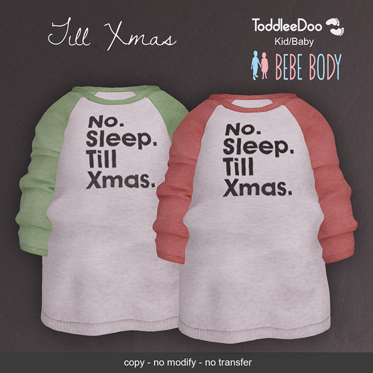 LeMomo: "'Till Xmas" Raglan [Baby/Kid/Bebe]