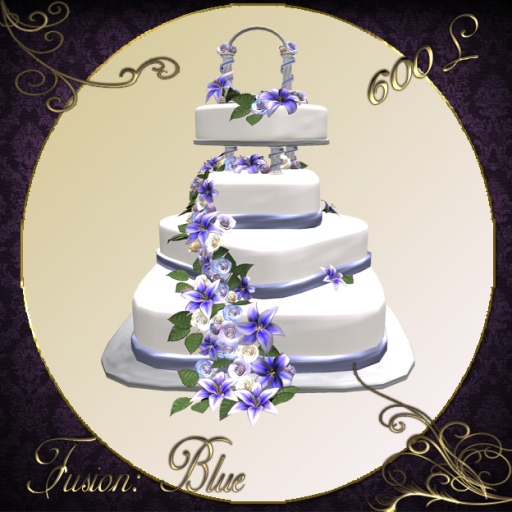 Meant To Be: Blue Fusion Wedding Cake **Price Reduced**