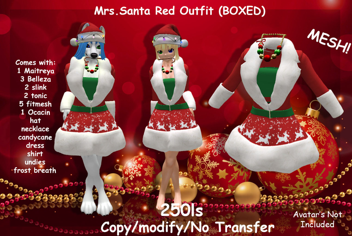 Mrs.Santa Red Outfit (BOXED)