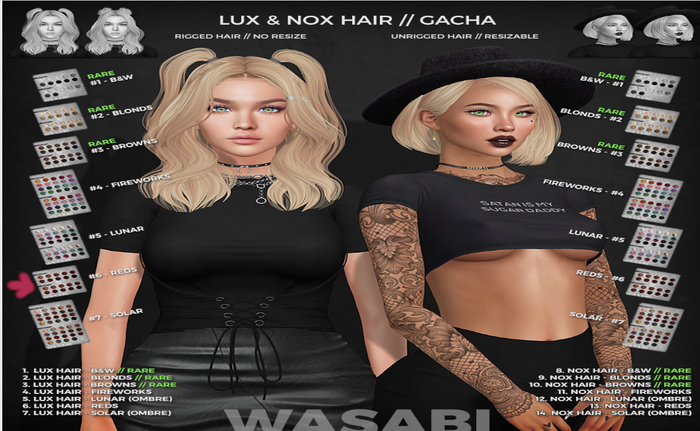 Wasabi // Lux Mesh Hair - #6 Reds