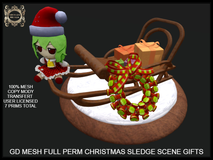 GD MESH FULL PERM CHRISTMAS SLEDGE SCENE GIFTS