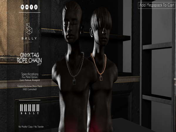 'BALLY' Onyx Tag Rope Chain Megapack