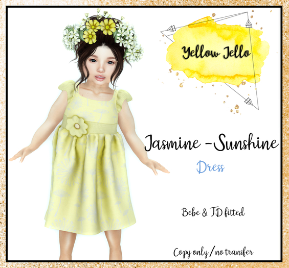YJ - Jasmine Dress Sunshine - Bebe/Td fitted  (add me)