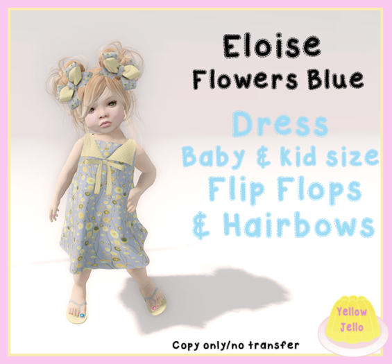 YJ - Eloise flowers Blue  (boxed)
