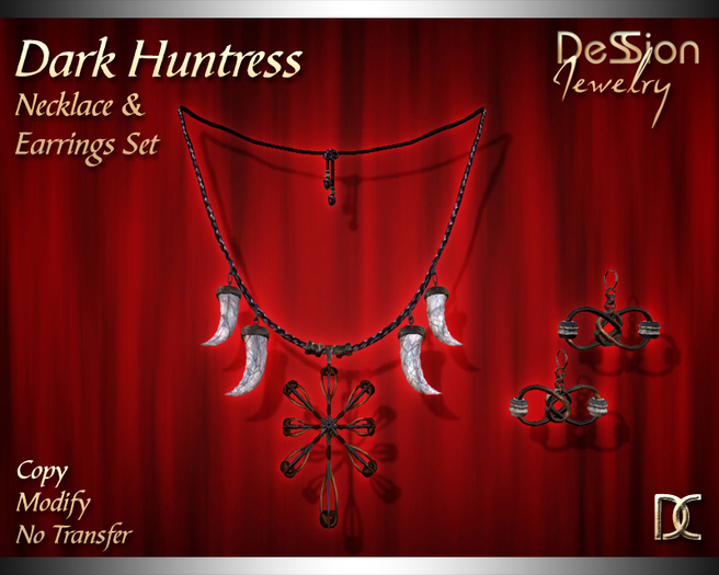 Dark Huntress Necklace and Earrings Set