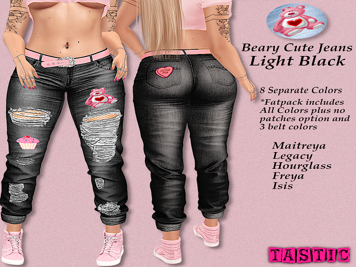 Tastic-Beary Cute Jeans Light Black-Boxed