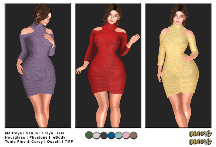 ~Amore&Amore~ Ayslin Turtle Neck Dress