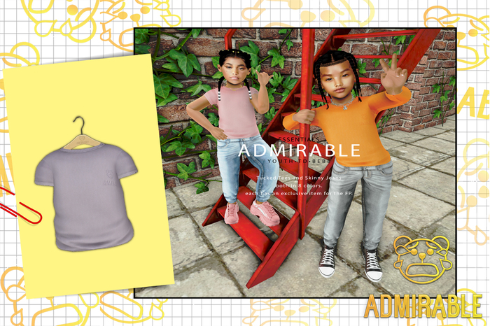 Admirable- Tucked Tee (Slate)