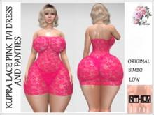 [ INITHIUM ] KUPRA  LACE PINK IVI DRESS AND PANTIES