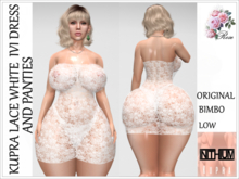 [ INITHIUM ] KUPRA  LACE WHITE IVI DRESS AND PANTIES