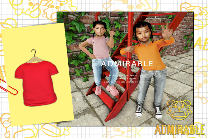 Admirable- Tucked Tee (Red)