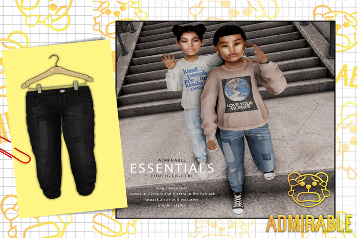 Admirable- Destroyed Skinny Jeans (Black)