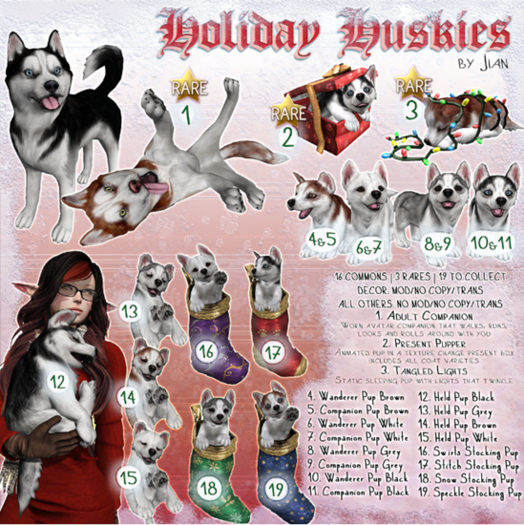 JIAN Holiday Huskies 14. Held Pup Brown