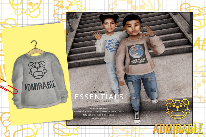 Admirable- Branded Long Sleeve Tee (LightGrey)