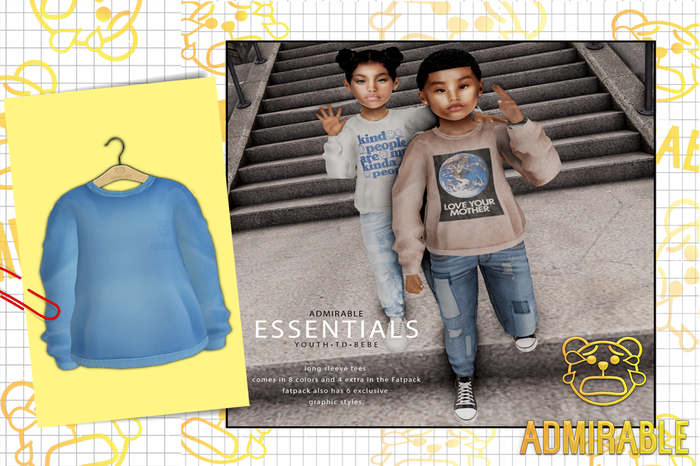 Admirable- Long Sleeve Tee (BabyBlue)