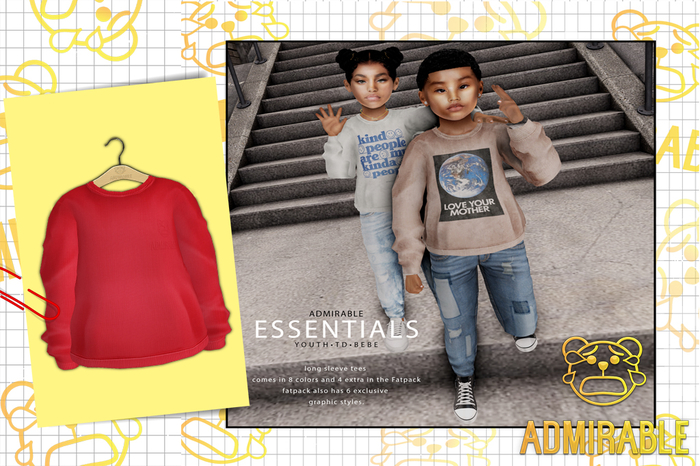 Admirable- Long Sleeve Tee (Red)