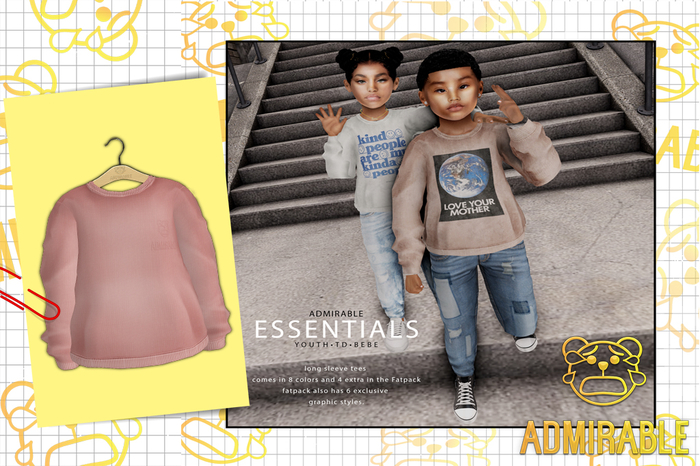 Admirable- Long Sleeve Tee (Rose)