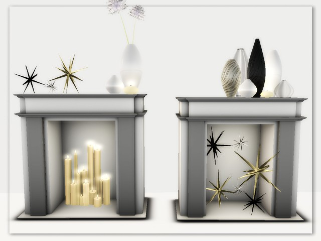 [Art Emporium} Modern Fireplace A & B Set