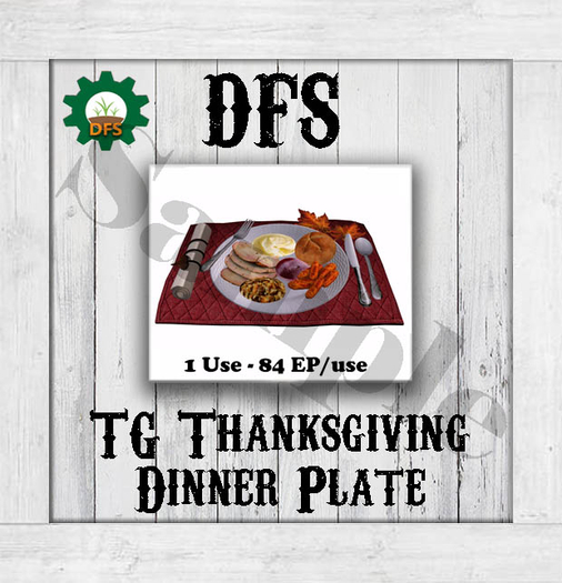 THF WHITE DFS TG Thanksgiving Dinner Plate