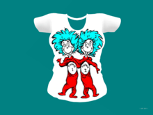 Dr. Seuss-Thing One & Thing Two-Mesh Ladies Shirt
