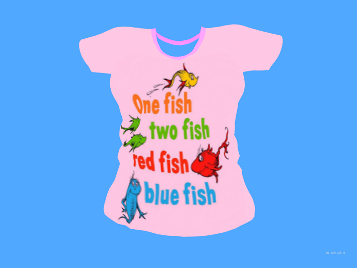 Dr. Seuss-One Fish Two Fish-Mesh Ladies Shirt