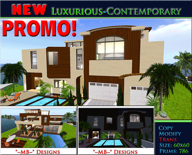 Second Life Marketplace Contemporary House v.2 Furnished