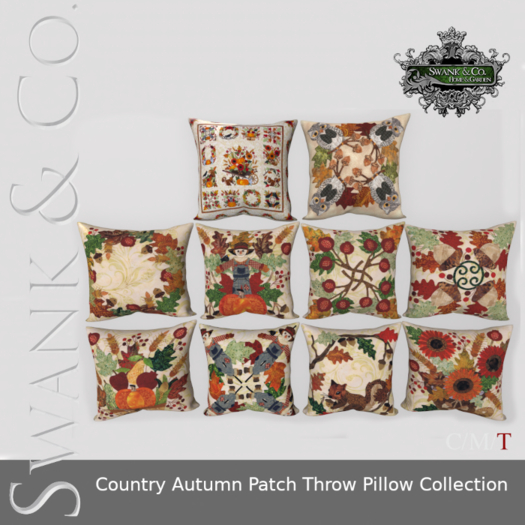 Swank & Co. Country Autumn Patch Throw Pillow  Collection (Box)