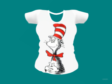 Dr. Seuss-Cat in a Hat-Mesh Ladies Shirt