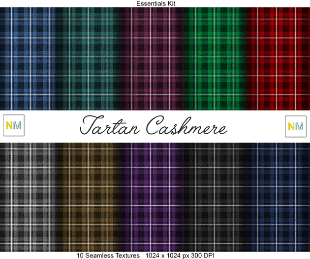 Tartan Cashmere Essentials Kit 10 Seamless Textures NM