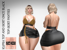 [ INITHIUM ] KUPRA TOP AND SKIRT ONCE BLACK