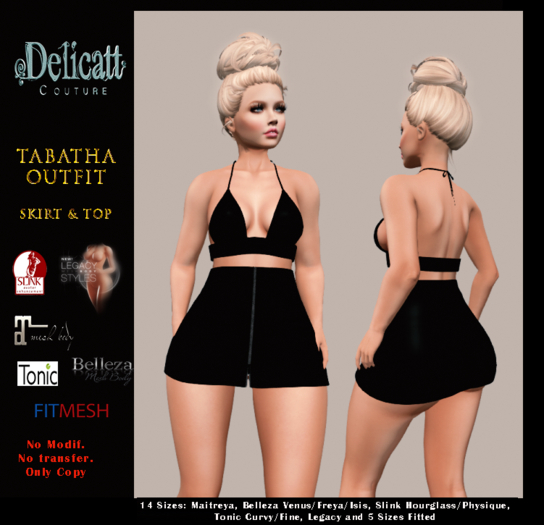 #PROMO#Delicatt Couture - Tabatha Outfit (skirt & Top) black