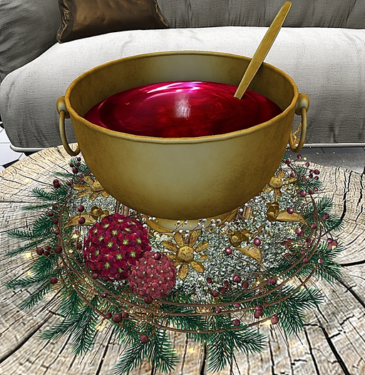 CJ Winter Punch Bowl Gold Dispenser