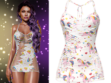 Narissa Ripped Dress [Unicorn Rainbow] - Maitreya (+Petite) • Legacy • Reborn • Freya