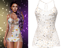 Narissa Ripped Dress [Unicorn Gold] - Maitreya (+Petite) • Legacy • Reborn • Freya