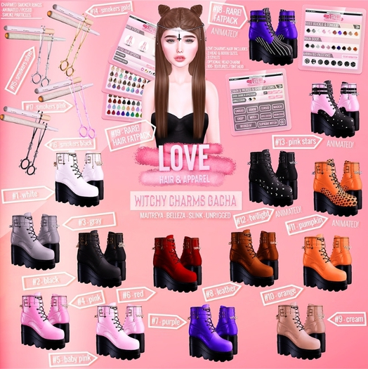 Love #8 [Charmed Ankle Platform Boots] - Leather (Rez Me)