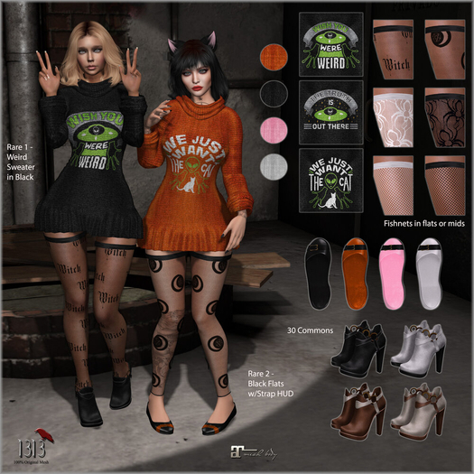 (*<*) 1313 Autumn Flats - Black RARE
