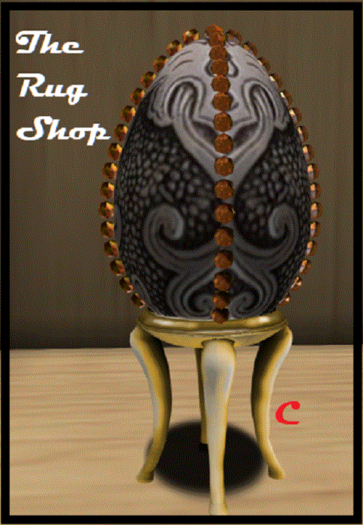 Faberge` Egg, silver dragon