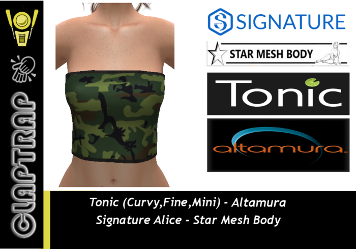 Claptrap Army Camo Green Tube Top