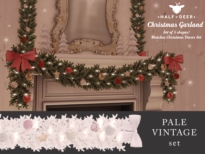 +Half-Deer+ Christmas Garland Set [Pale Vintage]